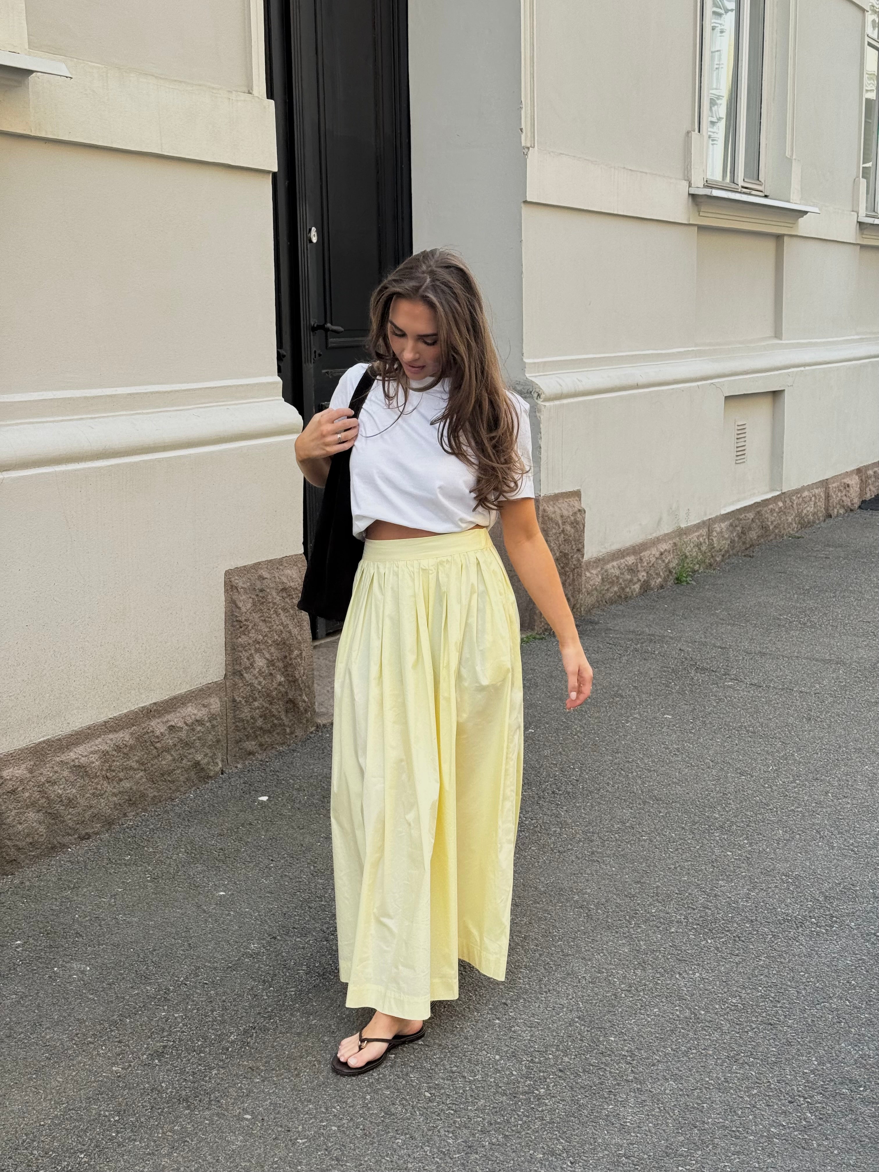 OBJPAIGE Long Skirt - Pastel Yellow